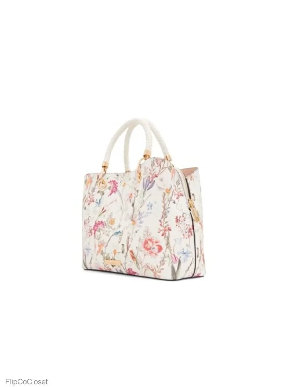 Synthetic satchel bag with removable crossbody strap